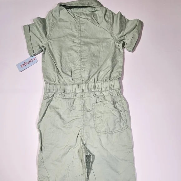 Cat & Jack Girl's Short Sleeve Jumpsuit Utility Boilersuit Sage Size M, L, & XL - Picture 4 of 16